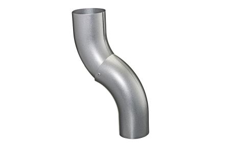 Nedførsel/sokkelknæ Ø 75 mm. Silver Metallic - 