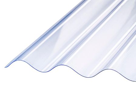 SUNLUX Sinus PVC lysplade profil 76/18. Klar - 2000 x 900 mm. - 