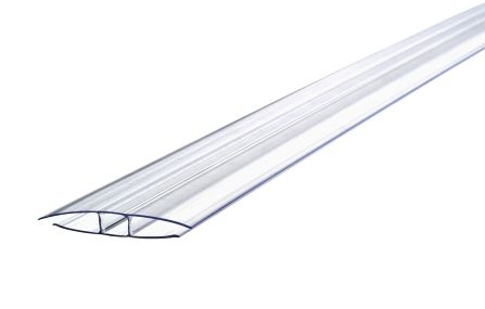 Polycarbonat H-profil - 6 mm. Termoplader - 6000 mm. - 