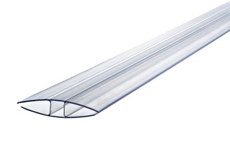 Polycarbonat H-profil - 10 mm. Termoplader - 6000 mm. - 