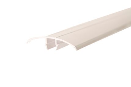 Plast-top/PVC dækliste m/blød tætning. Hvid - 