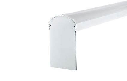 Endekap til rygningsprofil. Hvid alu - 32,5 - 40 graders tagh&aelig;ldning
