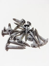 Skrue t/montage alusandwich 4,8x35mm , VE: 100 St. alumetallic 9006 Til metal m/borespids1, Skive