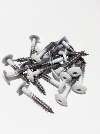 Skrue t/montage alusandwich 4,8x35mm , VE: 100 St. hvid 9003 Til metal m/borespids1, Skive