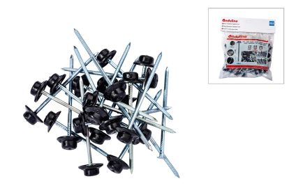 S&oslash;m galvaniseret m/pakning 3 x 65 mm. Sort