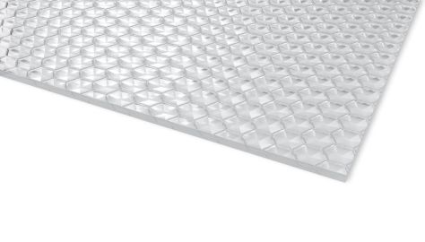 Plexiglas XT Textures klar 0A000 W Vokskage/Glat Struktur 3.050 x 1.650 x 3 mm